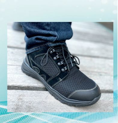 FITec 9718 Black - Men's Mesh Athletic walking Shoe with Laces
