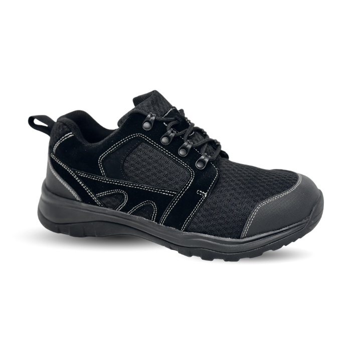 FITec 9718 Black - Men's Mesh Athletic walking Shoe with Laces