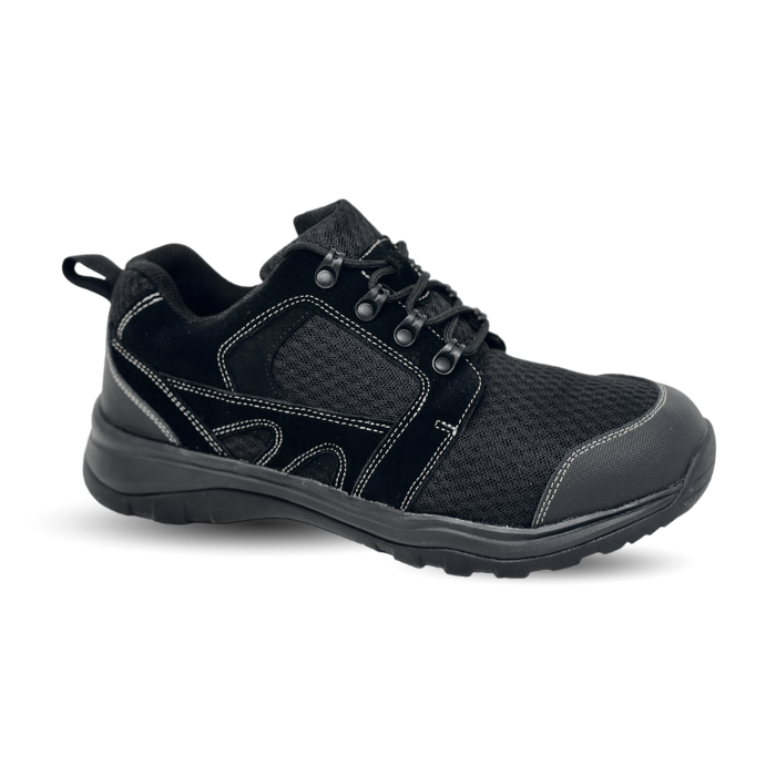 FITec  9718 Black - Men's Mesh Athletic walking Shoe with Laces