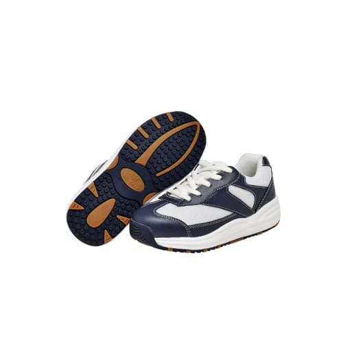 Mt. Emey 2155 White/navy - Children Oil/slip Resistant Shoes With Laces - Shoes