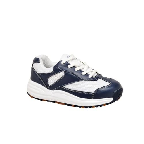 Emey 2155 White/navy Children Oil/slip Resistant Shoes With Laces