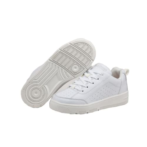 Mt. Emey 2603-L White - Children Straight Last Athletic Shoes With Elastic Laces - Shoes