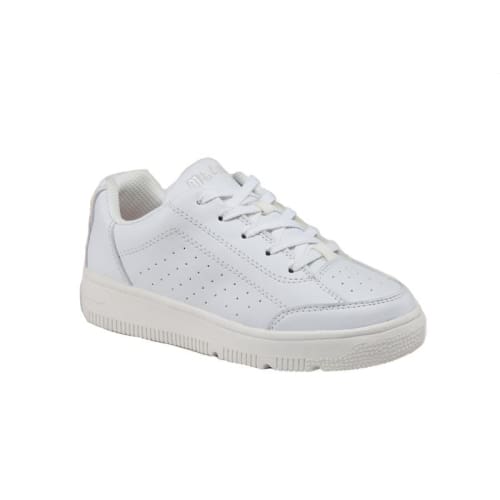 Mt. Emey 2603-L White - Children Straight Last Athletic Shoes With Elastic Laces - Shoes