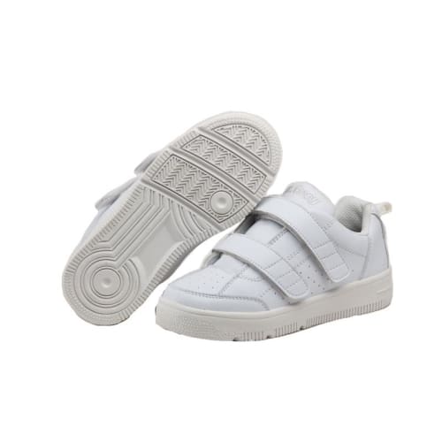 Mt. Emey 2603-V White - Children Straight Last Athletic Shoes With Elastic Laces - Shoes