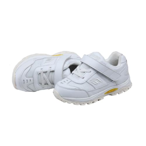 Mt. Emey 3301-3L White - Children Straight Last Athletic Shoes With Elastic Laces - Shoes