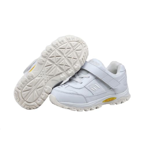 Mt. Emey 3301-3L White - Children Straight Last Athletic Shoes With Elastic Laces - Shoes