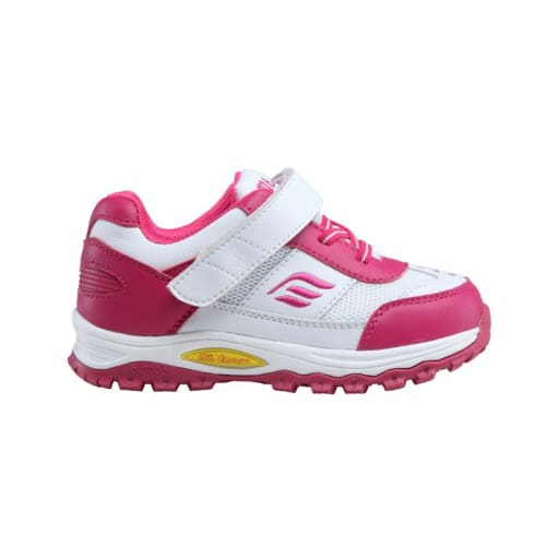 Mt. Emey 3301-5L White/rosy Red - Children Straight Last Athletic Shoes With Elastic Laces - Shoes