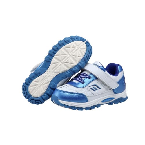 Mt. Emey 3301-6L White/navy Blue - Children Straight Last Athletic Shoes With Elastic Laces - Shoes