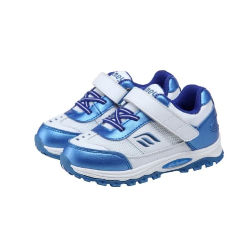 Mt. Emey 3301-6L White/navy Blue - Children Straight Last Athletic Shoes With Elastic Laces - Shoes