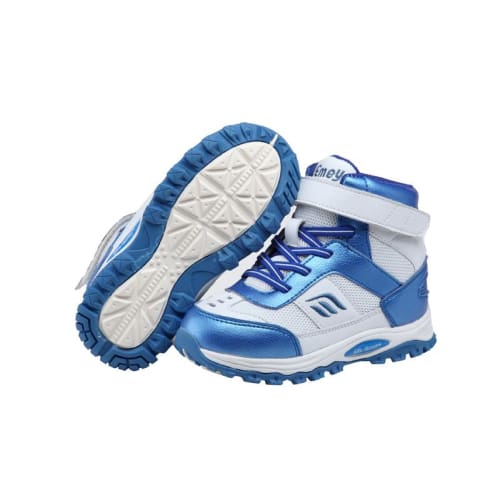 Mt. Emey 3305-6H White/navy Blue - Children Straight Last Athletic Boots With Elastic Laces - Shoes