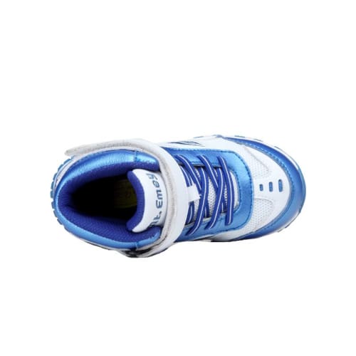 Mt. Emey 3305-6H White/navy Blue - Children Straight Last Athletic Boots With Elastic Laces - Shoes