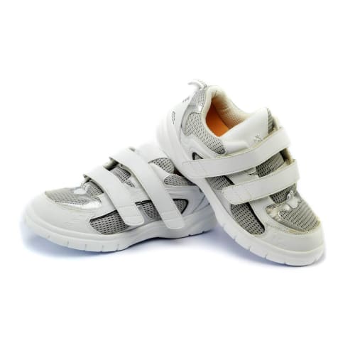 Mt. Emey 9701-3V White/silver -Mens Light Weight Athletic Walking Shoe With Straps - Shoes