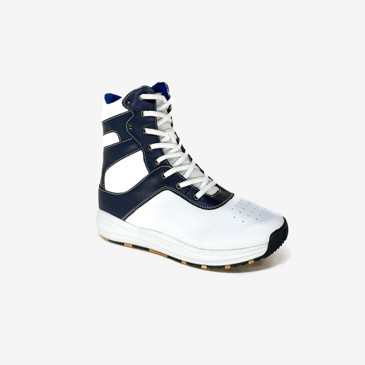 Final Sale - MT. Emey 2612 White/Navy - Children's Stability Boots with lace