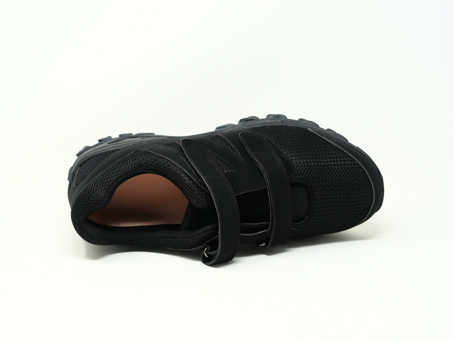 Mt. Emey 9704-V Black - Men Athletic Mesh Hook and Loop Walking Shoes