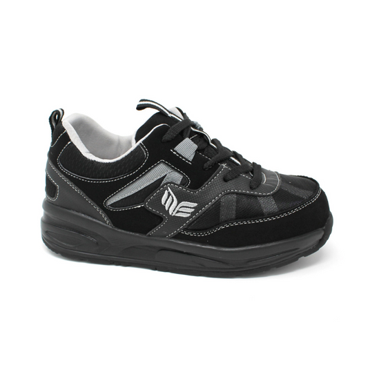 MT. Emey MTS16 Black - Kids Extra Depth Athletic Walking Shoes with Laces