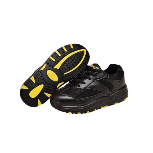 Final Sale - 2151 Black - Children Oil/Slip Resistant Sneakers with Laces