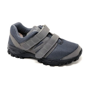 Mt. Emey 9704-V Gray - Men Athletic Mesh Hook and Loop Walking Shoes